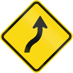 Wall Mural - Road sign used in Brazil - Reverse curve less than 60 degrees, to right