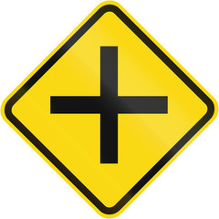 Wall Mural - Road sign used in Brazil - Side road junction uncontrolled