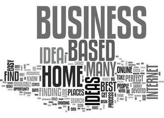 Wall Mural - BEST HOME BASED BUSINESS IDEAS WHERE TO FIND THEM TEXT WORD CLOUD CONCEPT