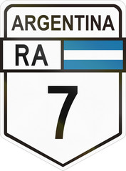 Wall Mural - Route sign of the Argentinian national route 7