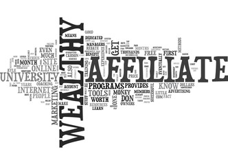 Wall Mural - WEALTHY AFFILIATE UNIVERSITY FOR FREE TEXT WORD CLOUD CONCEPT