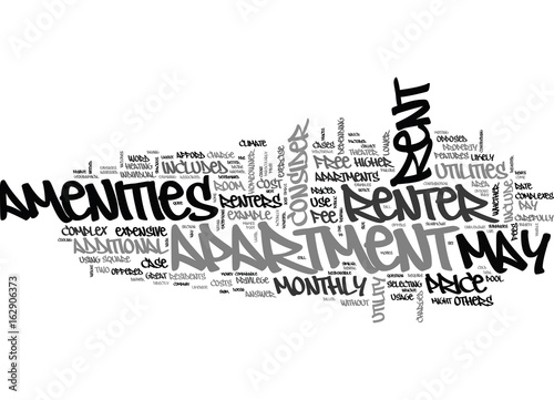 Fotografia, Obraz WHAT DOES THE RENT INCLUDE TEXT WORD CLOUD CONCEPT