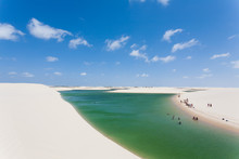 White Sand Dunes Panorama From Lencois Maranhenses National Park, Brazil.