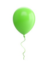3D Rendering Green Balloon Isolated On White Background