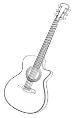 Wall Mural - Guitar sketch. 