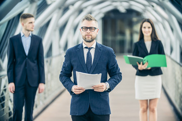 businessmen in business center