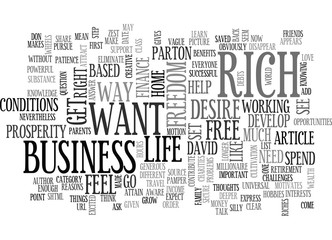 Wall Mural - WHY DO YOU WANT TO GET RICH WITH YOUR OWN HOME BASED BUSINESS TEXT WORD CLOUD CONCEPT