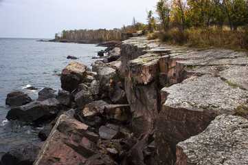 cliff on lake