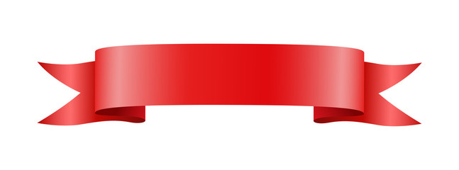Wall Mural - red vector shiny blank ribbon label for your text isolated on white background