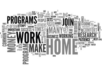 Wall Mural - WORK AT HOME COMMON MISTAKES TEXT WORD CLOUD CONCEPT