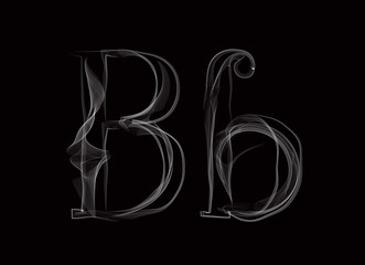 Vector Smoke or Haze Letter Font Type, two letters