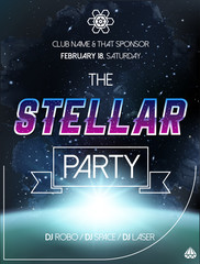Wall Mural - Vector Cosmology Illustration with Universe, Galaxy, Sun, Planets and Stars. Can be used for Invitation or Booklet. Futuristic view with Depth and Space Background