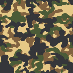 Wall Mural - seamless basic bright woodland camo pattern vector