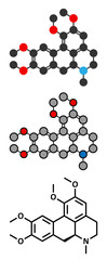 Poster - Glaucine alkaloid molecule. Found in yellow hornpoppy (Glaucium flavum) and a number of other plants.