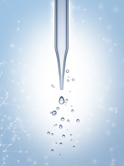 Wall Mural - science laboratory pipette with a drop of chemical