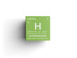 Hydrogen. Other Nonmetals. Chemical Element of Mendeleev's Periodic Table. Hydrogen in square cube creative concept.