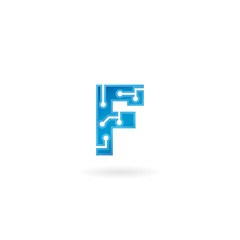 Letter F icon. Technology Smart logo, computer and data related business, hi-tech and innovative, electronic.