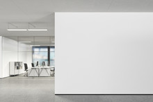 Blank Wall In Modern Office