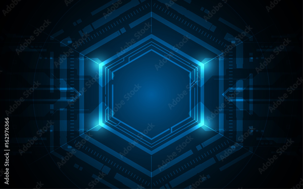 hexagon futuristic sci fi pattern design background innovation concept