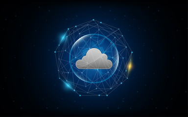 Poster - abstract cloud data technology innovation concept background