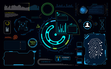 Poster - hud gui user interface system security virtual concept background