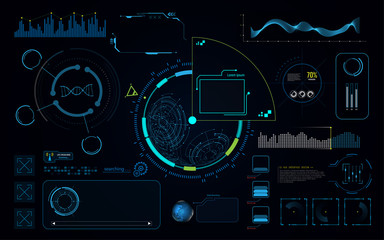 Poster - hud ui screen dashboard template hi tech sci fi concept background