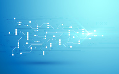 abstract circuit networking blockchain concept background