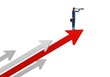 © moikkelis - Businessman standing on graph arrow and looking through telescope