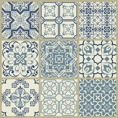 Naklejka na meble Traditional ornate portuguese decorative tiles. Ceramic tiles. Set of mandalas.