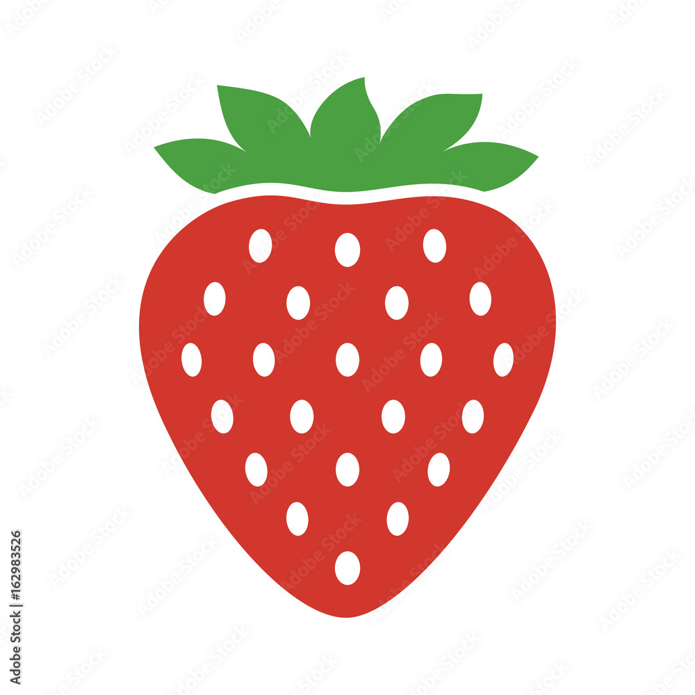 Garden strawberry fruit or strawberries flat color vector icon for food ...
