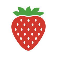 Garden Strawberry Fruit Or Strawberries Flat Color Vector Icon For Food Apps And Websites