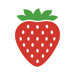garden strawberry fruit or strawberries flat color vector icon for food apps and websites
