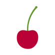 Cherry fruit or cherries flat color vector icon for food apps and websites
