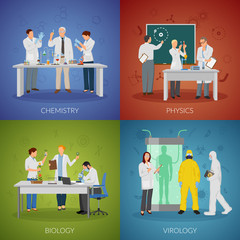 Canvas Print - Scientist Concept Icons Set 