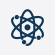 © Archimicrostock - Atom sign symbol. Atom part icon. Flat design style.