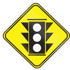 Wall Mural - Road sign used in Uruguay - Traffic Lights