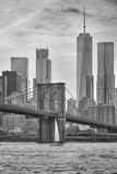 Fototapeta Nowy Jork - Brooklyn Bridge and Manhattan skyscrapers, New York City, USA.
