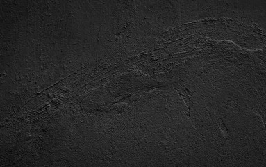 Wall Mural - Black plastered rough wall Grunge background