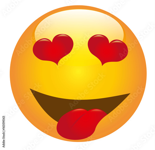 Er Schickt Smiley Mit Herzaugen