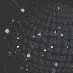 Poster - Vector world globe, connect concept design illustration