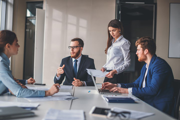 Business people working in conference room