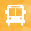 Bus - Icon mit geometrischem Hintergrund gelb