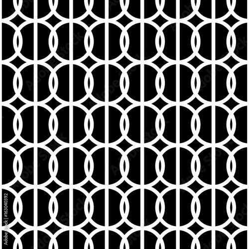 Simple repeating texture with circles and vertical stripes. Vector seamless p...