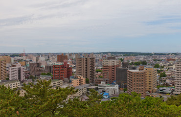 Wall Mural - View of Akita city from Kubota Castle, Japan