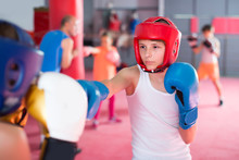 Boys And Girl Practicing Boxing Punches