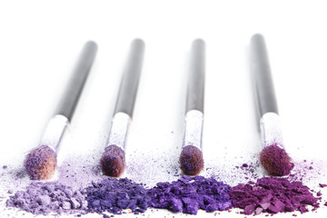 Poster - Crushed eyeshadows and make-up brushes