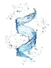 Water Splash In The Form Of Spiral Blue Color