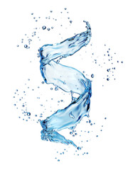 water splash in the form of spiral blue color