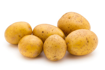 Raw potato isolated on white background.