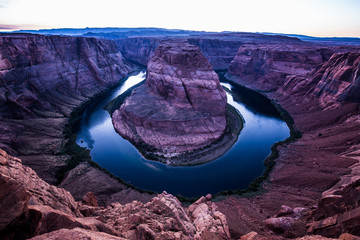 Wall Mural - horseshoe bend in twilight, arizona, american southwest, usa